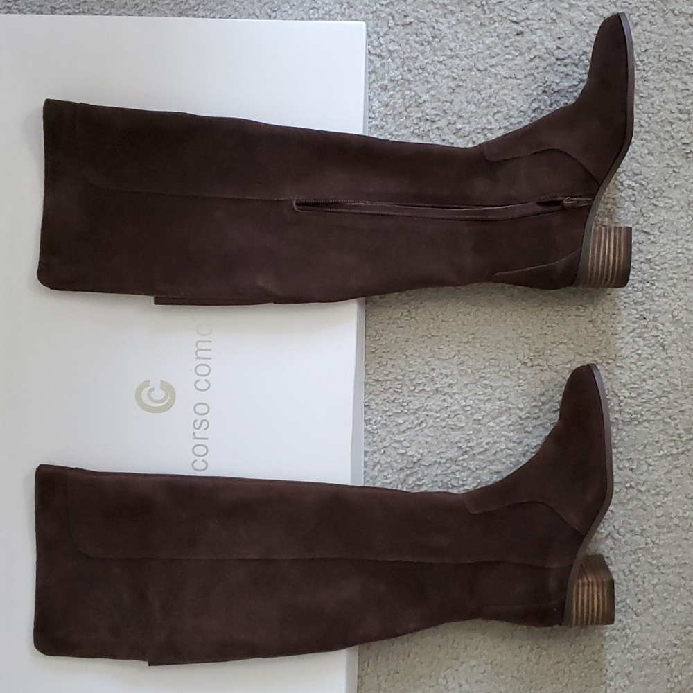 Corso Como "Loval" NWT, genuine suede, over the knee boots, chocolate brown